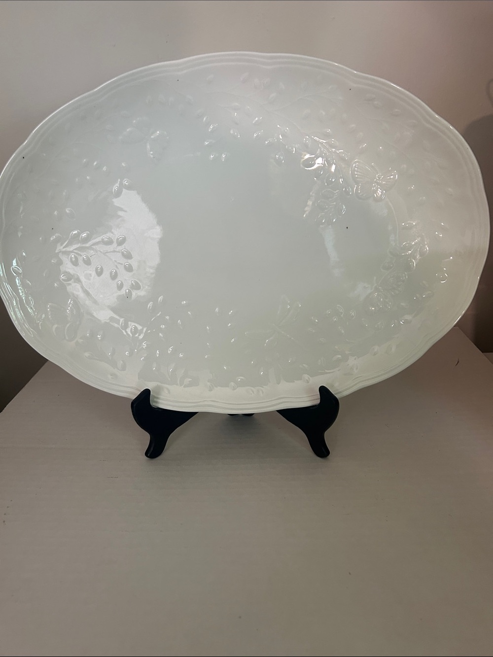 Lenox Butterfly Meadow Cloud Ceramic Serving Platter - 11.5 X 16 Vintage